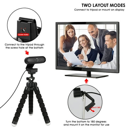 Webcam 1080P Full HD Ordinateur Portable pour PC avec 3 Niveaux D/'éclairage Caméra Streamcam avec Doubles Stéréo Microphone Mise au Point Automatique,Suppression du Bruit,Appel Vidéo,Cours en Ligne